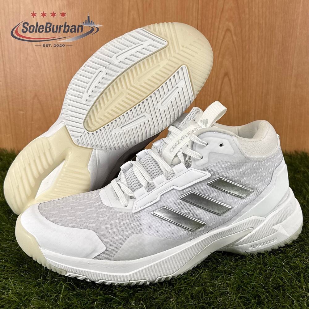 adidas Crazyflight 6 Mid Indoor White HP7030 Womens Sz 7.5